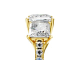 Yellow gold Three-Stone Fancy Black Princess Cut Diamond Ring with Pavé Band and Prong Setting_41