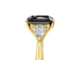 Yellow gold Three-Stone Fancy Black Radiant Cut Brilliant Diamond Solitaire Ring with Tapered Band and Four-Prong Setting_11