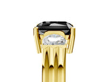 Yellow gold Three-Stone Fancy Black Radiant Cut Cut Classic Band Prong Setting Ring_5