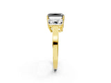 Yellow gold Three-Stone Fancy Black Radiant Cut Cut Diamond Engagement Ring with Flat Band and Four-Prong Setting_14