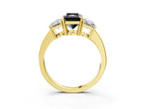 Yellow gold Three-Stone Fancy Black Radiant Cut Cut Diamond Engagement Ring with Flat Band and Four-Prong Setting_15