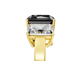 Yellow gold Three-Stone Fancy Black Radiant Cut Cut Diamond Engagement Ring with Flat Band and Four-Prong Setting_17