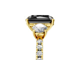 Yellow gold Three-Stone Fancy Black Radiant Cut Cut Diamond Pavé Band with Prong Setting_20
