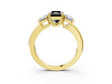 Yellow gold Three-Stone Fancy Black Radiant Cut Cut Diamond Ring with Channel Set Band and Four-Prong Setting_27