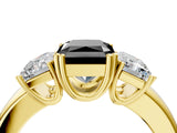 Yellow gold Three-Stone Fancy Black Radiant Cut Cut Diamond Ring with Channel Set Band and Four-Prong Setting_28