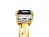 Yellow gold Three-Stone Fancy Black Radiant Cut Cut Diamond Ring with Channel Set Band and Four-Prong Setting_29