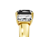 Yellow gold Three-Stone Fancy Black Radiant Cut Cut Diamond Ring with Channel Set Band and Four-Prong Setting_5
