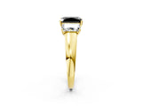 Yellow gold Three-Stone Fancy Black Radiant Cut Cut Solitaire Ring with Classic Prong Setting_2