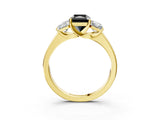 Yellow gold Three-Stone Fancy Black Radiant Cut Cut Solitaire Ring with Classic Prong Setting_3