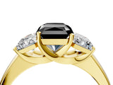Yellow gold Three-Stone Fancy Black Radiant Cut Cut Solitaire Ring with Classic Prong Setting_4