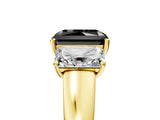 Yellow gold Three-Stone Fancy Black Radiant Cut Cut Solitaire Ring with Classic Prong Setting_5