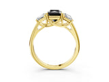 Yellow gold Three-Stone Fancy Black Radiant Cut Diamond Engagement Ring with Prong Setting_6