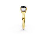 Yellow gold Three-Stone Fancy Black Round Cut Cut Diamond Ring with Channel Set Band and Four-Prong Setting_2