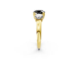 Yellow gold Three-Stone Fancy Black Round Cut Cut Diamond Ring with Channel Set Band and Four-Prong Setting_26