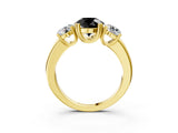 Yellow gold Three-Stone Fancy Black Round Cut Cut Diamond Ring with Channel Set Band and Four-Prong Setting_27