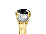 Yellow gold Three-Stone Fancy Black Round Cut Cut Diamond Ring with Channel Set Band and Four-Prong Setting_29
