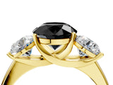 Yellow gold Three-Stone Fancy Black Round Cut Cut Solitaire Ring with Classic Prong Setting_4