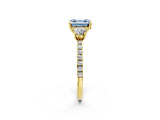 Yellow gold Three-Stone Fancy Blue Asscher Cut Cut Diamond Pavé Band with Prong Setting_17