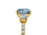 Yellow gold Three-Stone Fancy Blue Asscher Cut Cut Diamond Pavé Band with Prong Setting_20