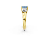 Yellow gold Three-Stone Fancy Blue Asscher Cut Cut Diamond Ring with Channel Set Band and Four-Prong Setting_2