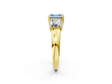 Yellow gold Three-Stone Fancy Blue Asscher Cut Cut Diamond Ring with Channel Set Band and Four-Prong Setting_26