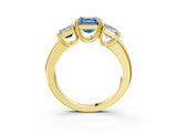 Yellow gold Three-Stone Fancy Blue Asscher Cut Cut Diamond Ring with Channel Set Band and Four-Prong Setting_27