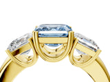 Yellow gold Three-Stone Fancy Blue Asscher Cut Cut Diamond Ring with Channel Set Band and Four-Prong Setting_28