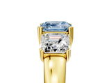 Yellow gold Three-Stone Fancy Blue Asscher Cut Cut Diamond Ring with Channel Set Band and Four-Prong Setting_29