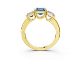 Yellow gold Three-Stone Fancy Blue Asscher Cut Cut Diamond Ring with Channel Set Band and Four-Prong Setting_3