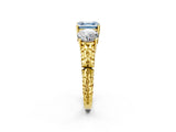 Yellow gold Three-Stone Fancy Blue Asscher Cut Cut Diamond Ring with Channel-Set Band and Prong Setting_14