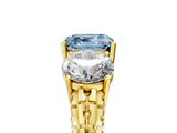 Yellow gold Three-Stone Fancy Blue Asscher Cut Cut Diamond Ring with Channel-Set Band and Prong Setting_17