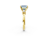 Yellow gold Three-Stone Fancy Blue Asscher  Cut Diamond Solitaire with Prong Setting and Classic Band_2