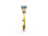 Yellow gold Three-Stone Fancy Blue Cushion  Cut Diamond Solitaire with Prong Setting and Classic Band_27