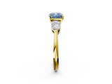 Yellow gold Three-Stone Fancy Blue Cushion  Diamond Ring with Pear Side Stones in Four-Prong Setting_60