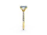 Yellow gold Three-Stone Fancy Blue Emerald Cut Cut Diamond Pavé Band with Prong Setting_17