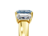 Yellow gold Three-Stone Fancy Blue Emerald Cut Cut Diamond Ring with Channel Set Band and Four-Prong Setting_29
