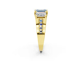 Yellow gold Three-Stone Fancy Blue Emerald  Cut Diamond Ring with Channel-Set Band and Four-Prong Setting_54