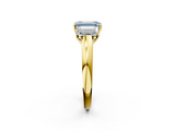 Yellow gold Three-Stone Fancy Blue Emerald  Cut Diamond Ring with Channel-Set Band and Four-Prong Setting_61