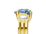 Yellow gold Three-Stone Fancy Blue Heart Cut Cut Classic Band Prong Setting Ring_5