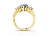 Yellow gold Three-Stone Fancy Blue Heart Cut Cut Diamond Engagement Ring with Flat Band and Four-Prong Setting_15