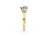 Yellow gold Three-Stone Fancy Blue Heart Cut Cut Diamond Ring with Channel Set Band and Four-Prong Setting_2