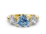 Yellow gold Three-Stone Fancy Blue Heart Cut Cut Diamond Ring with Channel Set Band and Four-Prong Setting_24