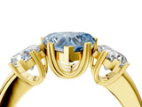 Yellow gold Three-Stone Fancy Blue Heart Cut Cut Diamond Ring with Channel Set Band and Four-Prong Setting_28
