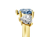 Yellow gold Three-Stone Fancy Blue Heart Cut Cut Solitaire Ring with Classic Prong Setting_5