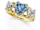 Yellow gold Three-Stone Fancy Blue Heart  Cut Diamond Ring with Channel-Set Band and Four-Prong Setting_52