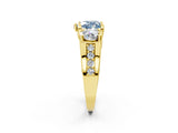 Yellow gold Three-Stone Fancy Blue Heart  Cut Diamond Ring with Channel-Set Band and Four-Prong Setting_53