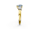 Yellow gold Three-Stone Fancy Blue Heart  Cut Diamond Ring with Channel-Set Band and Four-Prong Setting_63
