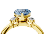 Yellow gold Three-Stone Fancy Blue Heart  Cut Diamond Solitaire with Prong Setting and Classic Band_29