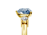 Yellow gold Three-Stone Fancy Blue Heart  Cut Diamond Solitaire with Prong Setting and Classic Band_30