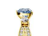 Yellow gold Three-Stone Fancy Blue Heart  Cut Diamond Twist Band with Prong Setting_45